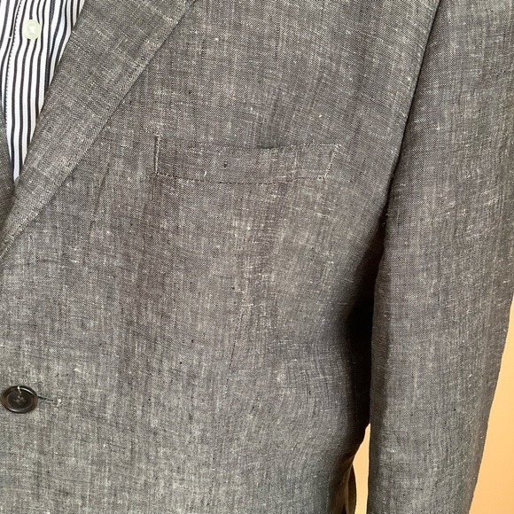 H&M Neutral Gray Linen Blazer Size 44R - Picture 6 of 14